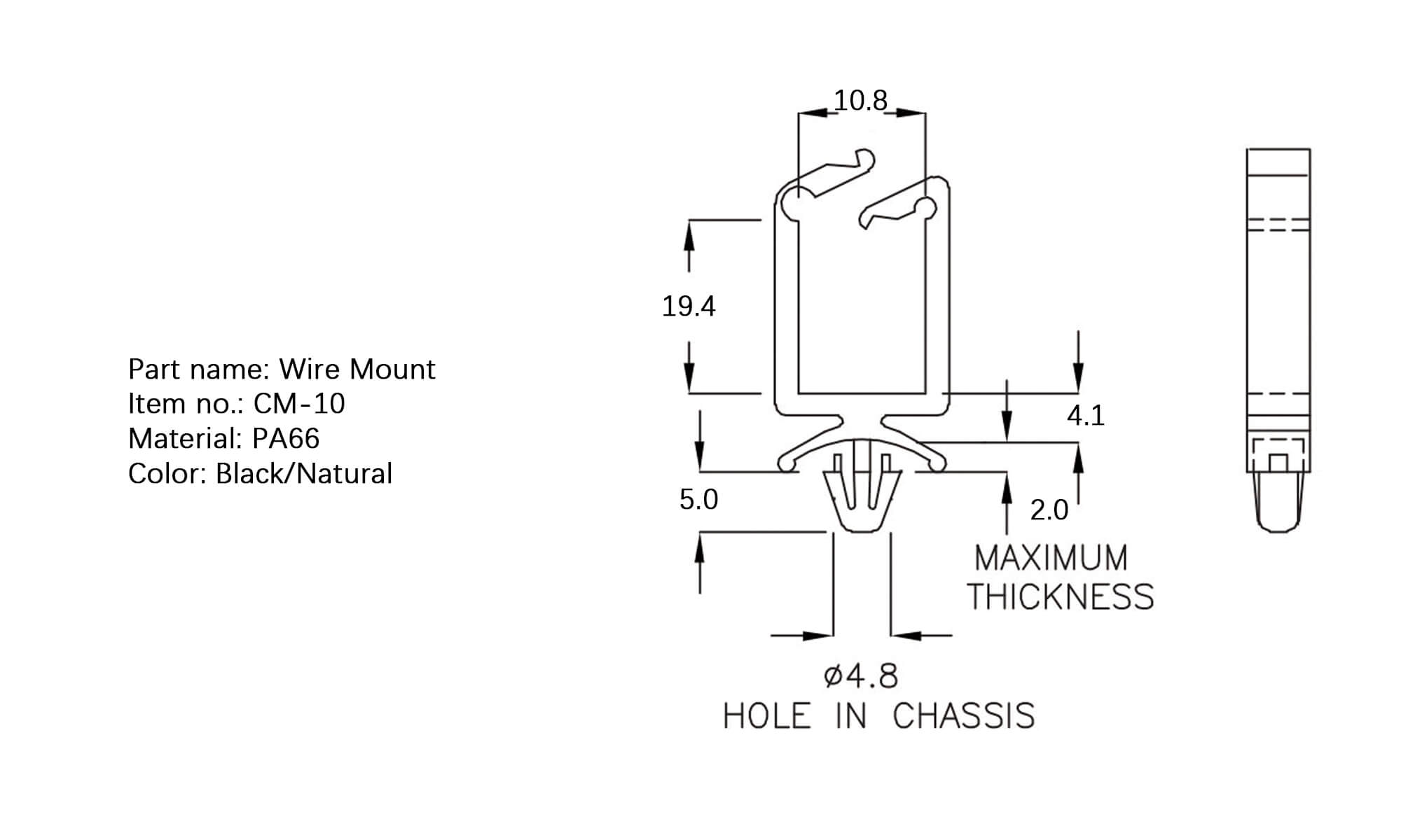 Plastic Wire Mount CM-10